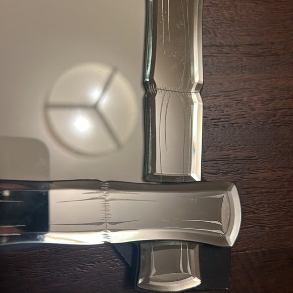 Set of Two Mirrored 4x6 Frame with Bamboo Etchings from Gumps - Picture 5 of 7